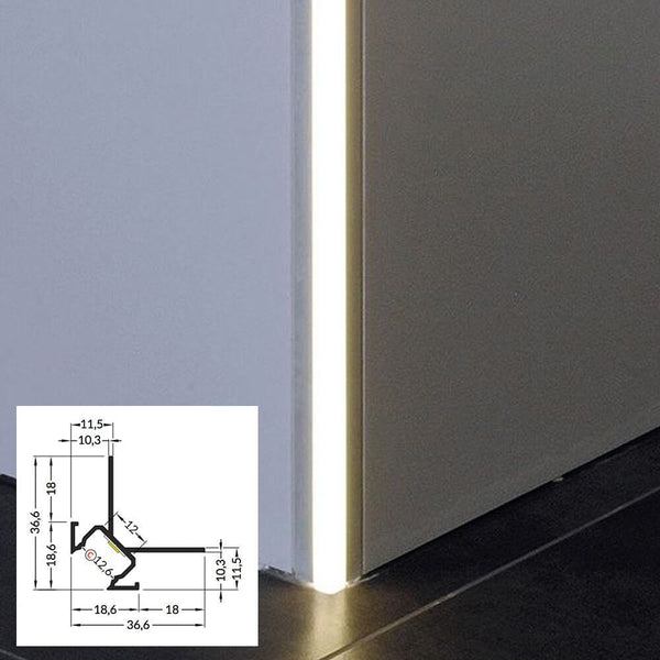 LED Aluminium Profil 2m Aufbau für stilvolle Aufbaumontage und saubere Lichtverteilung an LED-Strips