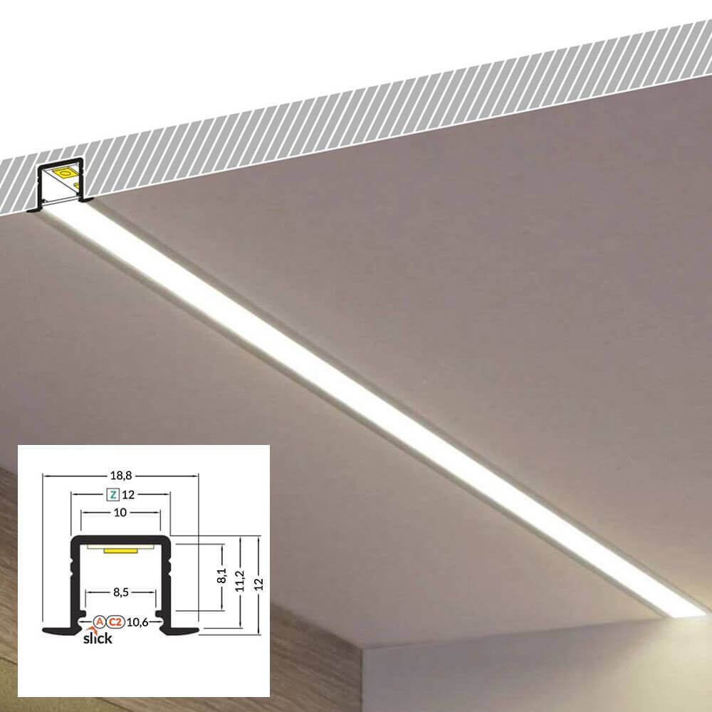 Buy LED aluminum profile 2m installation online – skapetze®