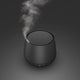 Schwarzer LED Aroma Diffuser Julia mit sanftem Nebel und Ultraschall-Technologie für angenehme Raumbeduftung.