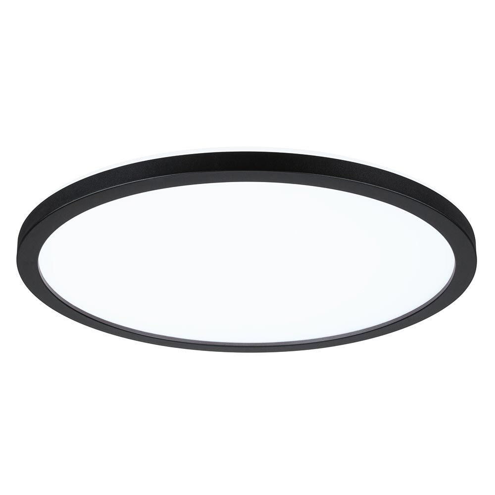 Rundes LED Atria Shine Panel in Schwarz, 16W, ideal für Wohnräume und Küchen, warmweiße Beleuchtung.
