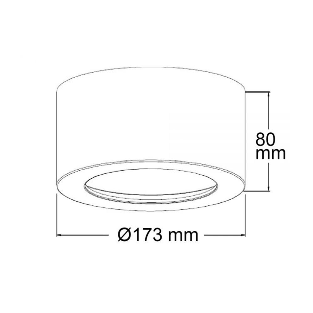 LED -installationslampa Ø17.3cm vit indirekt ljus varm vit