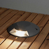 LED Außen Bodeneinbaustrahler IP65 in Anthrazit auf Holzoberfläche, ideal für Außenbeleuchtung.