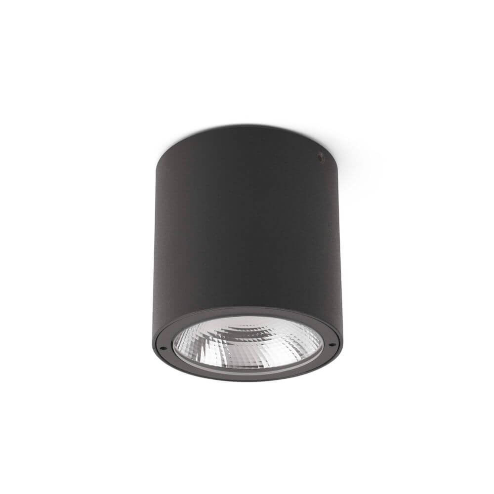 LED Außen Deckenspot 8W 3000K IP54 Dunkelgrau in eleganter Form für den Außenbereich.