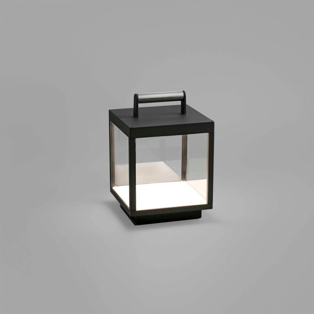 LED Akku Tisch- & Bodenlampe KERALA IP54 Dunkelgrau auf grauem Hintergrund