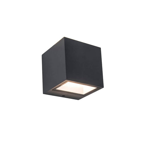 LED Außen-Wandlampe Gemini IP44 Anthrazit mit quadratischem Design und Up-&-Down-Licht für faszinierende Effekte.