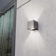 LED Außen-Wandlampe Gemini IP44 Anthrazit an der Wand montiert mit Up-&-Down-Licht.