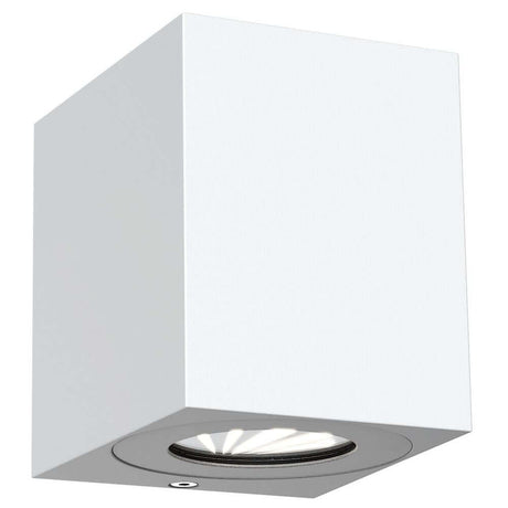 LED Außen-Wandleuchte Canto Kubi 2 IP44 Weiß, moderne, minimalistische Außenwandleuchte mit Up- und Downlight