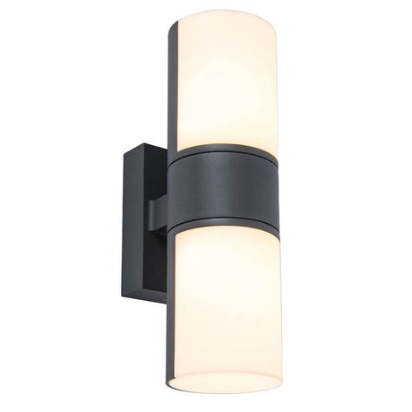 LED Außen-Wandleuchte Cyra IP44 Anthrazit mit warmweißem Licht und modernem Design.