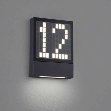Zewnętrzna lampa ścienna LED Numer domu Lekka antracyt