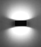 LED Außenwandleuchte Gemini IP54 in Anthrazit an der Wand mit Lichteffekten.