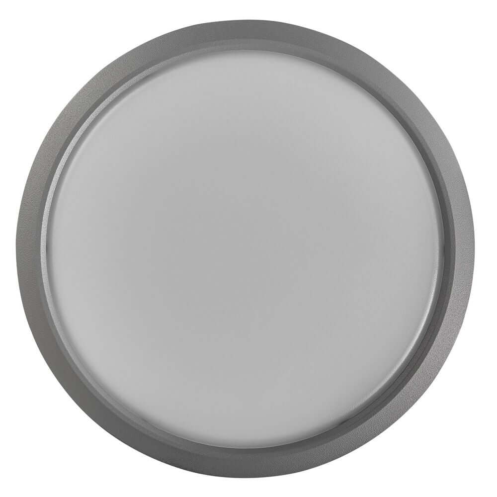 LED Wand- & Deckenlampe Ava Smart IP54: runde Leuchte mit grauem Rahmen und diffuser Oberfläche.