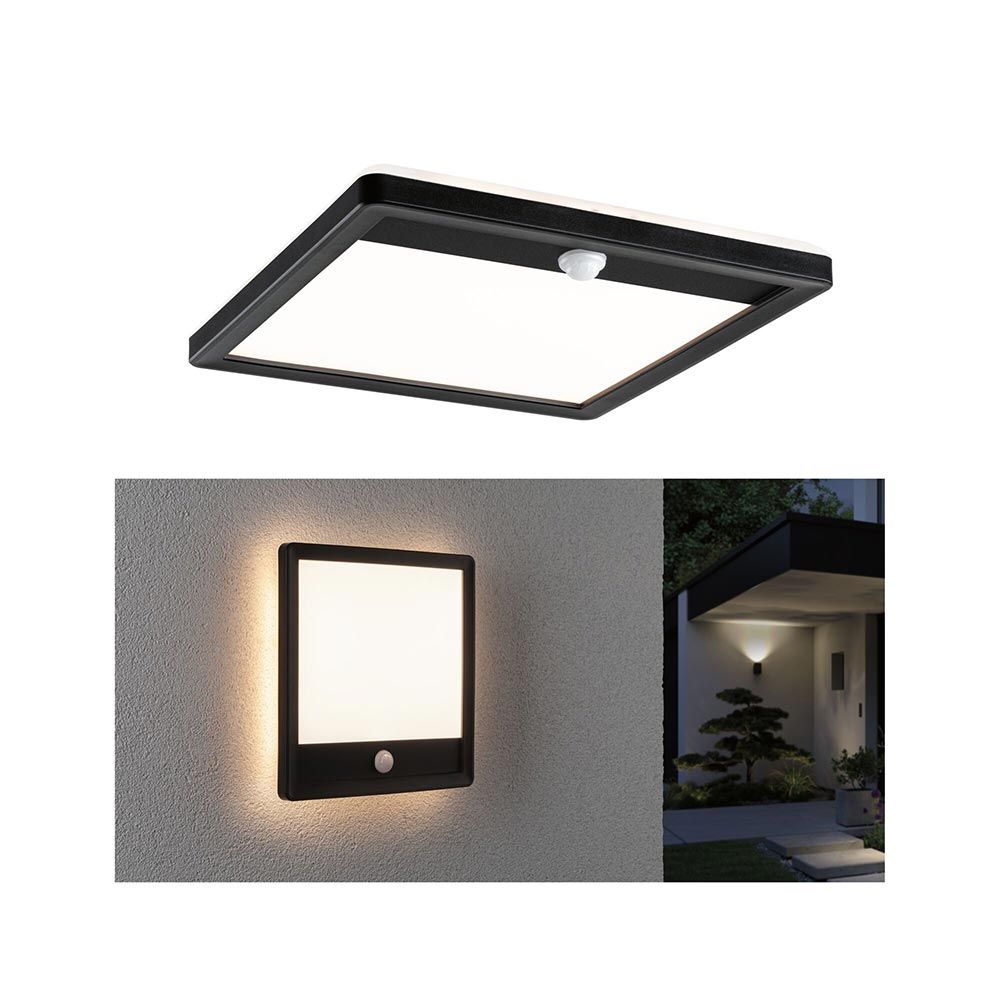 Placa de calle LED Detector de movimiento Lamina angular plástico negro
