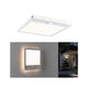 LED Außen Wandleuchte Lamina Bewegungssensor Weiß an Wand und Decke montiert, modernes Design mit Bewegungsmelder.