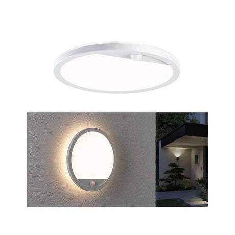 LED Lamina Sensor plafonnier et applique murale blanc dans des designs ronds, adapté au montage mural et au plafond.