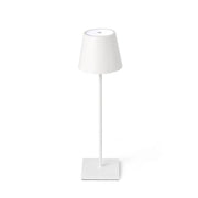 LED Lampe de table d’extérieur à batterie TOC IP54 blanche pour l’extérieur, élégante lampe LED en blanc.