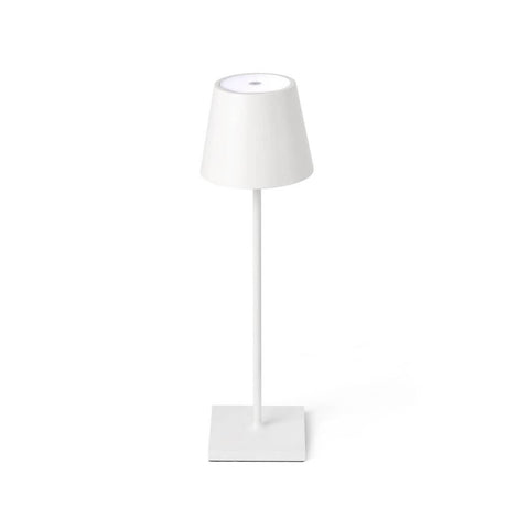 LED Akku-Außentischlampe TOC IP54 Weiß für den Außenbereich, stilvolle LED-Lampe in Weiß.