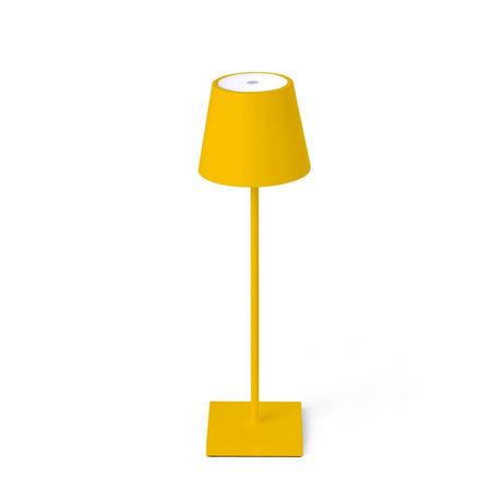 LED Außentischleuchte mit Akkubetrieb TOC IP54 Gelb auf weißem Hintergrund.