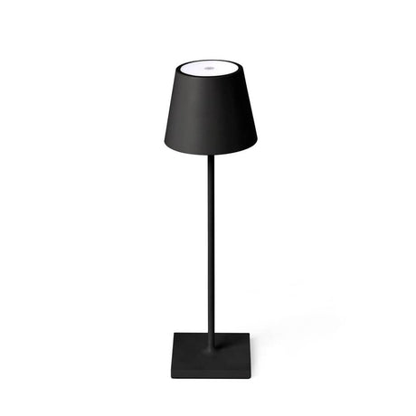 LED Akku-Außentischleuchte TOC IP54 Schwarz auf einem weißen Hintergrund.