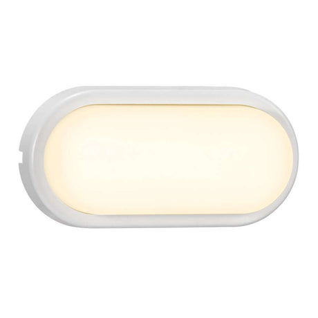 LED Außenwandlampe Cuba Outdoor Bright Oval IP54 in Weiß, moderne wetterfeste Außenleuchte