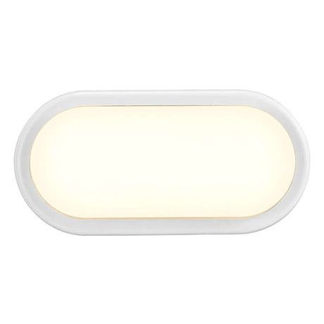 LED Außenwandlampe Cuba Outdoor Bright Oval IP54 weiße moderne Außenleuchte