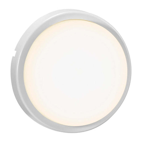 LED Außenwandlampe Cuba Outdoor Bright Round IP54, runde weiße LED-Außenleuchte für moderne Fassaden