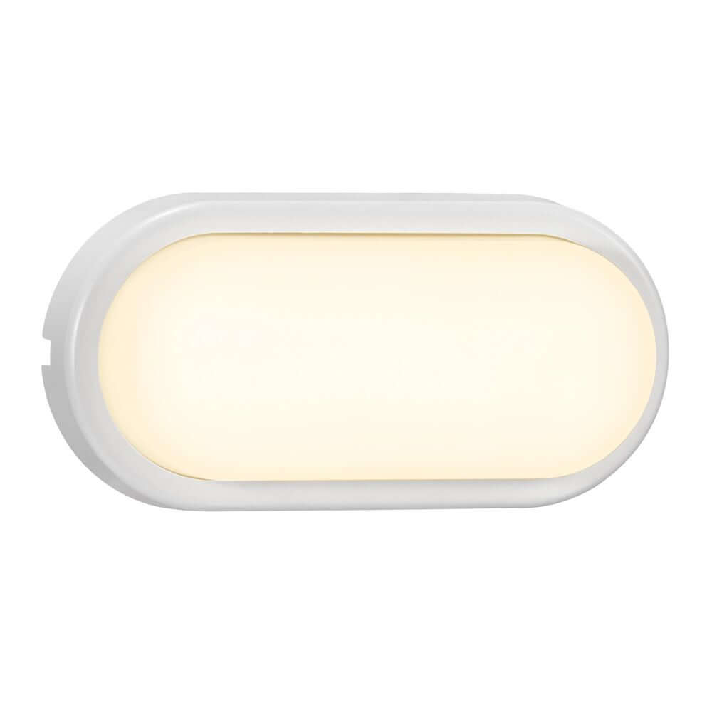 LED Außenwandlampe Cuba Outdoor Energy Oval IP54 in schlankem Design mit warmem Licht.