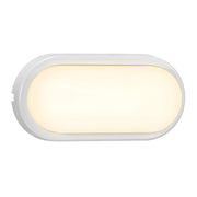 LED Außenwandlampe Cuba Outdoor Energy Oval IP54 in Weiß, kompakte ovale Außenleuchte mit warmweißem Licht