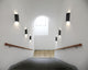 LED Außenwandlampe Fold 15 IP54 an einer Treppe installierte Wandleuchten sorgen für stilvolle Beleuchtung.