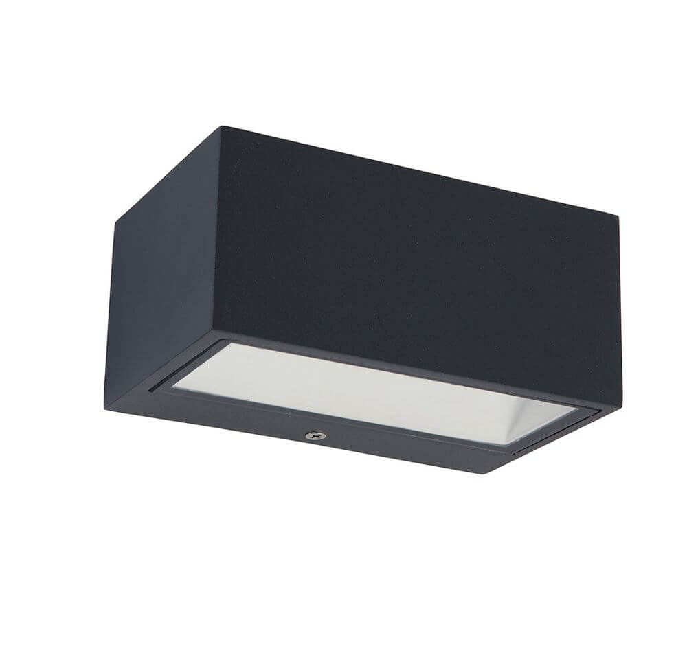 LED Außenwandlampe Gemini IP54 Anthrazit mit klaren Formen für spannende Lichteffekte.