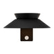LED Außenwandlampe Justina Solar IP44 in modernem, schwarzem Design mit Bewegungsmelder.
