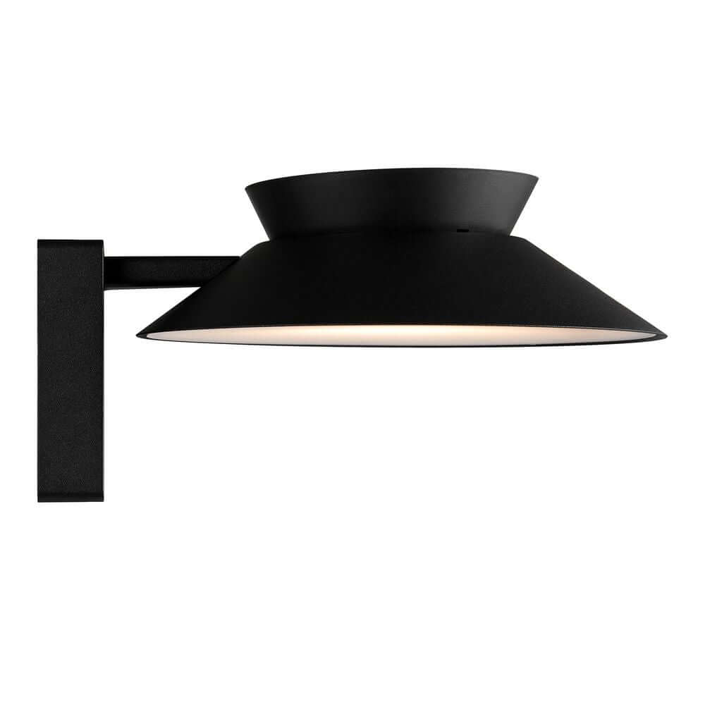 LED Außenwandlampe Justina Solar IP44 mit klassischem, runden Design für automatische Beleuchtung.