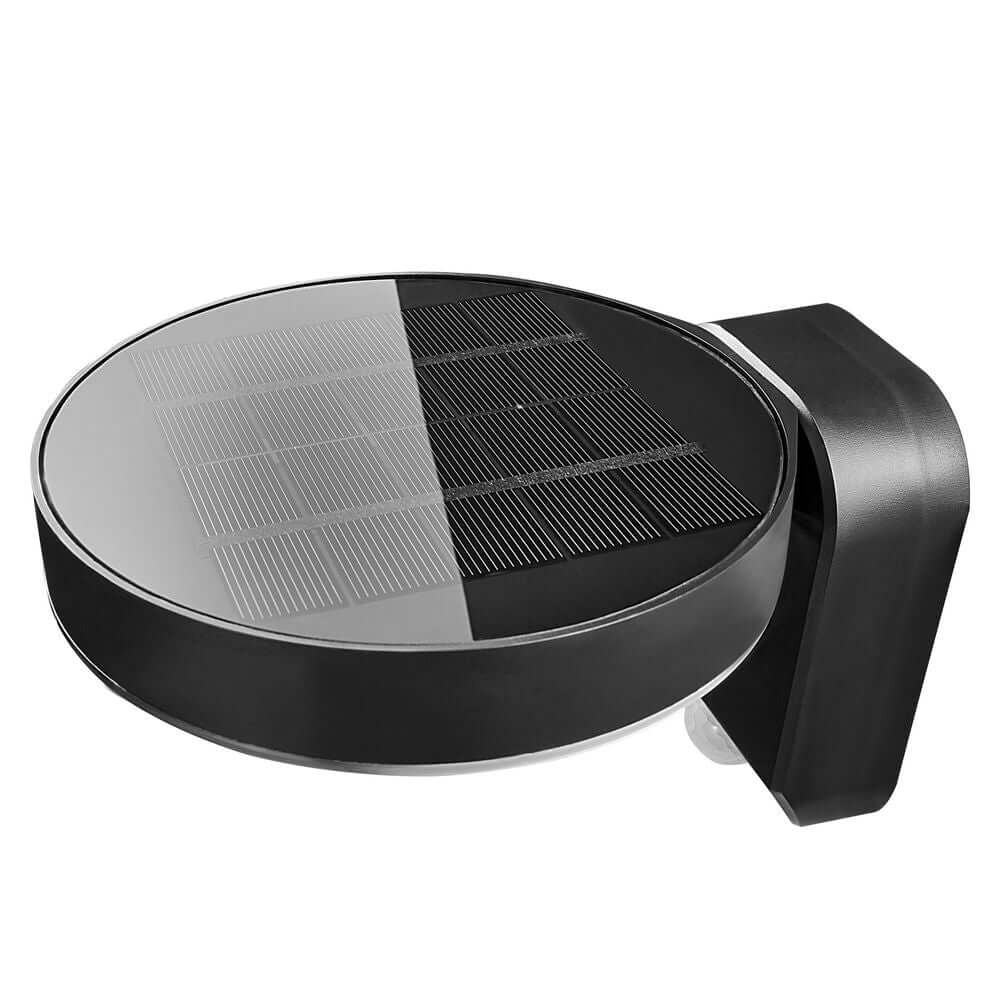 LED Außenwandlampe Rica Round Solar IP44 mit modernem Design und Solarpanel für Gartenbeleuchtung