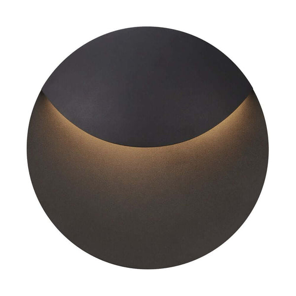 LED Valopin IP54 outdoor wall light in a round shape with soft indirect light