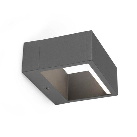 LED Außenwandleuchte ALP 6W 3000K IP54 Dunkelgrau, moderne Wandlampe in Dunkelgrau, ideal für Außenbereiche.