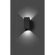 LED Außenwandleuchte BLIND 2x3W 3000K IP54 Dunkelgrau an Wand mit Lichtstrahlen