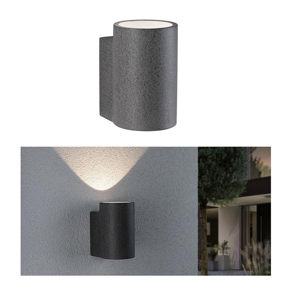 Beton LED Außenwandleuchte Concrea Sandig-Schwarz IP65