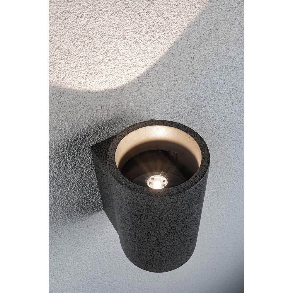 Beton LED Außenwandleuchte Concrea Sandig-Schwarz IP65