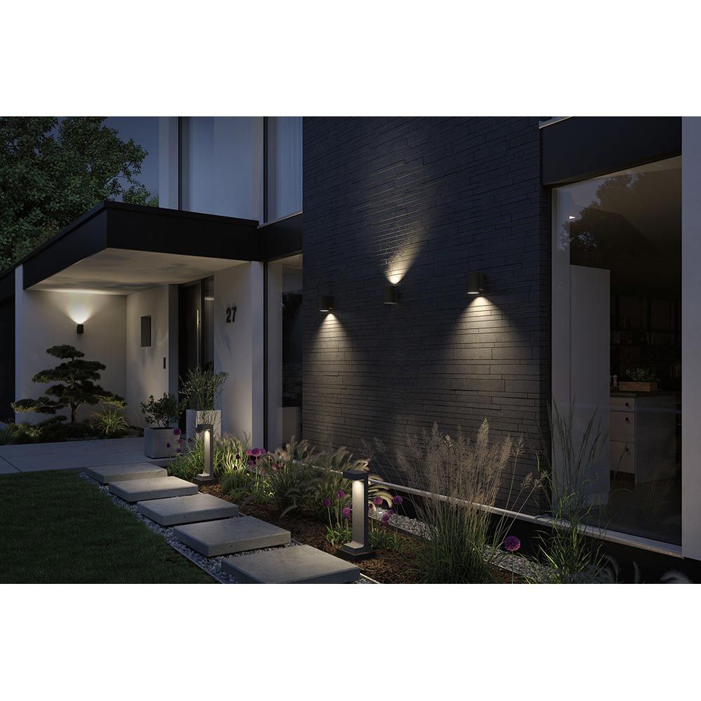 Lampada a parete esterna a LED in cemento CONCREA SANDIG-BLACK IP65