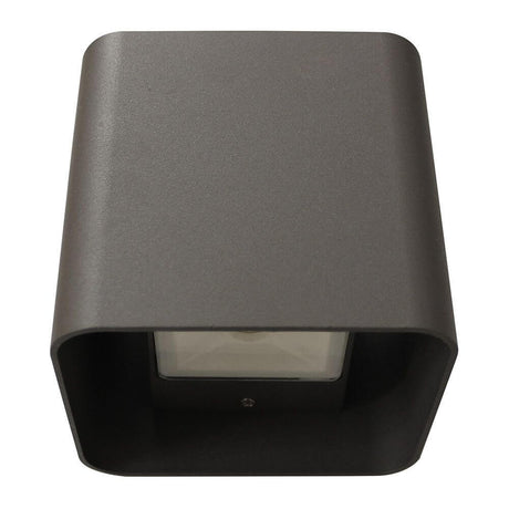 LED Außenwandleuchte Dodd IP54 Anthrazit in anthrazit, kompakte Form mit COB-LEDs für warmweiße Lichtakzente.