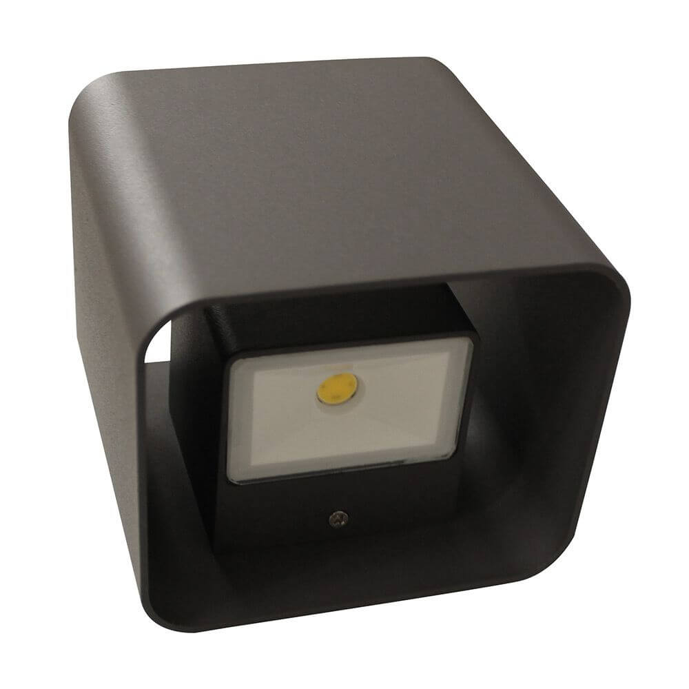LED Außenwandleuchte Dodd IP54 Anthrazit in kompakter Form mit warmweißen Lichtkegeln