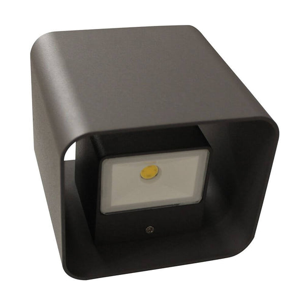 LED Außenwandleuchte Dodd IP54 Anthrazit in kompakter Form mit warmweißen Lichtkegeln