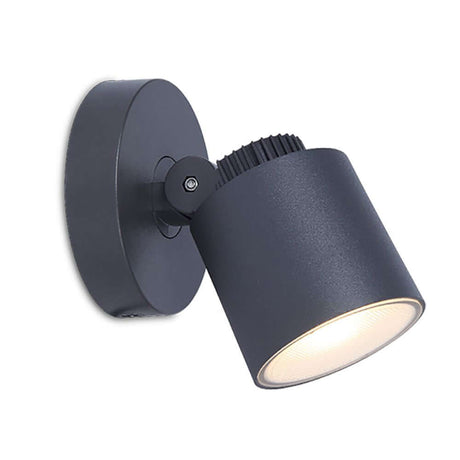 LED-Außenwandleuchte Explorer schwenk- & drehbar an einer Wand montiert, mit schwenkbarem Leuchtkörper.