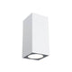 LED Außen Wandleuchte Flame Metall Weiß - elegante Wandaufbauleuchte mit indirekter Beleuchtung in Weiß, robust und langlebig.