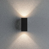 LED outdoor wall light Flame anthracite metal