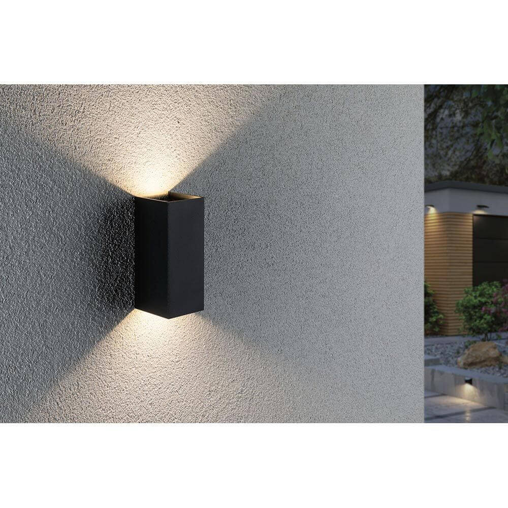 LED Außenwandleuchte Flame Eckig 65x70mm Anthrazit