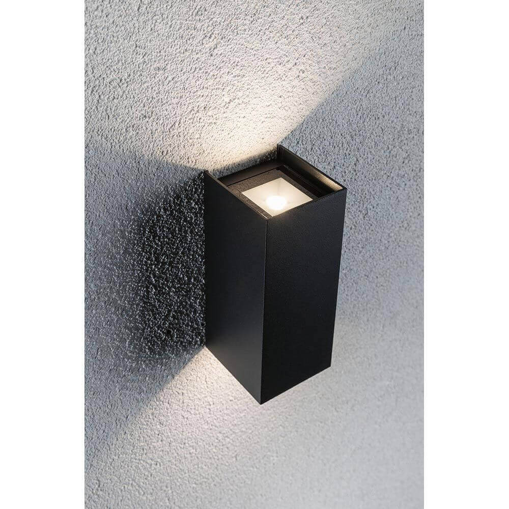 LED Außenwandleuchte Flame Eckig 65x70mm Anthrazit