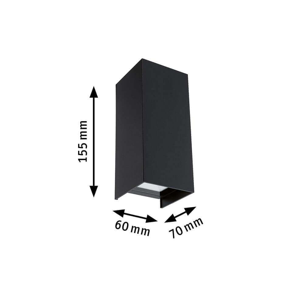 LED Außenwandleuchte Flame Eckig 65x70mm Anthrazit