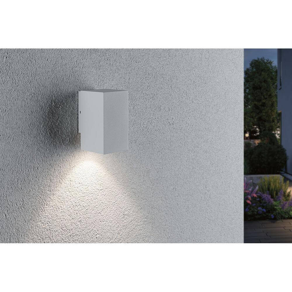 LED Außenwandleuchte Flame Weiß, Metall
