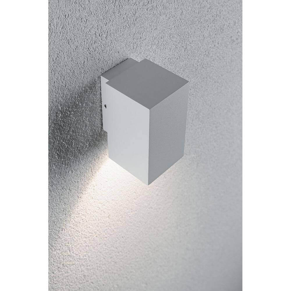 LED Außenwandleuchte Flame Weiß, Metall