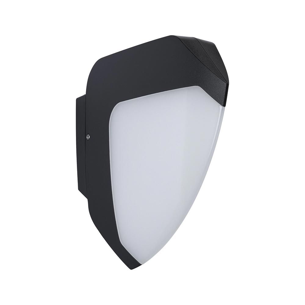 LED Außenwandlampe Ikosea in modernem Design, ideal für Carports und Garagen. Mit Bewegungs- und Dämmerungssensor.